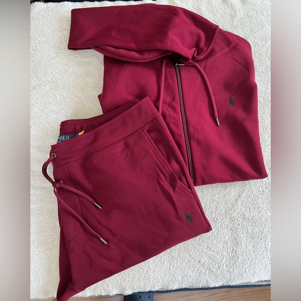 Maroon Polo Sweat Suit